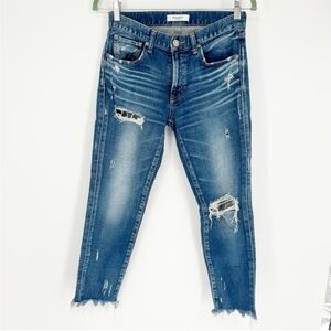 MOUSSY VINTAGE Isko Comfort Ridgewood Cropped Skinny Jeans Blue Womens Size 26